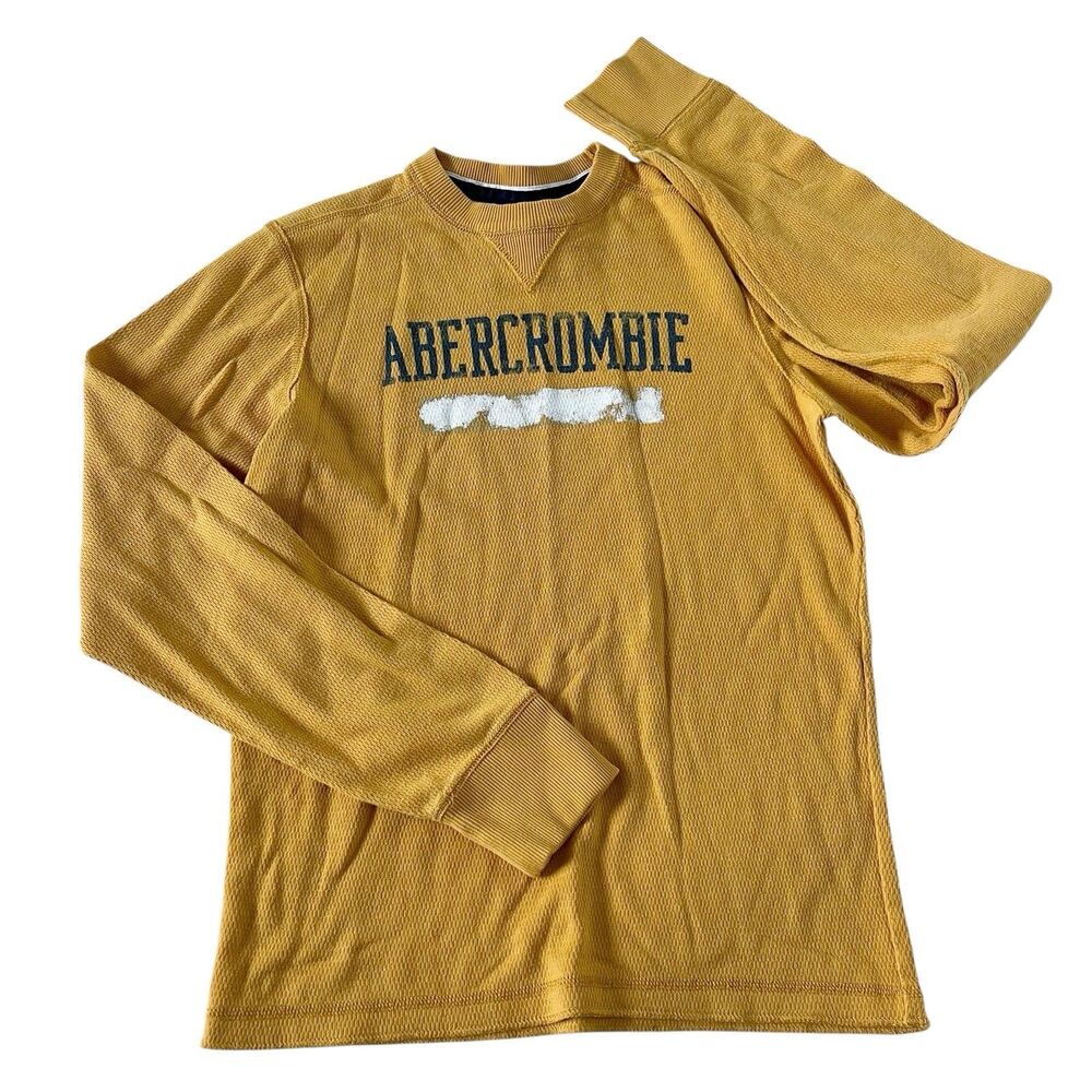 Abercrombie & Fitch 1892 Waffle Knit Thermal Tee Shirt Boys XL Logo Soft Y2K 90